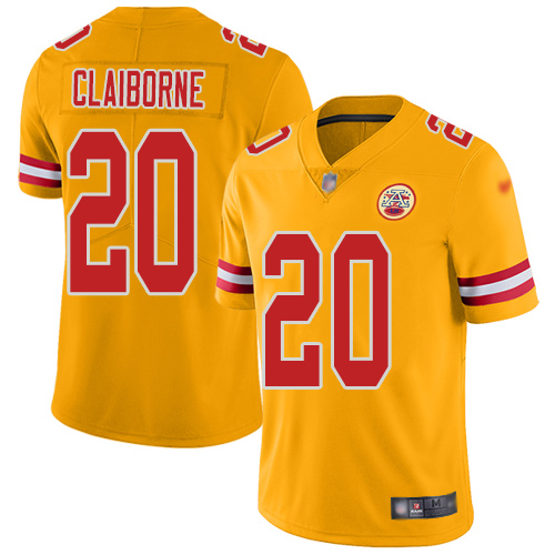 Men Kansas City Chiefs #20 Claiborne Morris Limited Gold Inverted Legend Football Nike NFL Jersey->kansas city chiefs->NFL Jersey